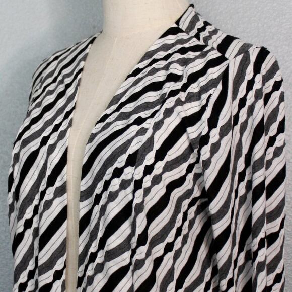 Dana Buchman Open Front Geometric Textured Cardigan Size M - Picture 3 of 9
